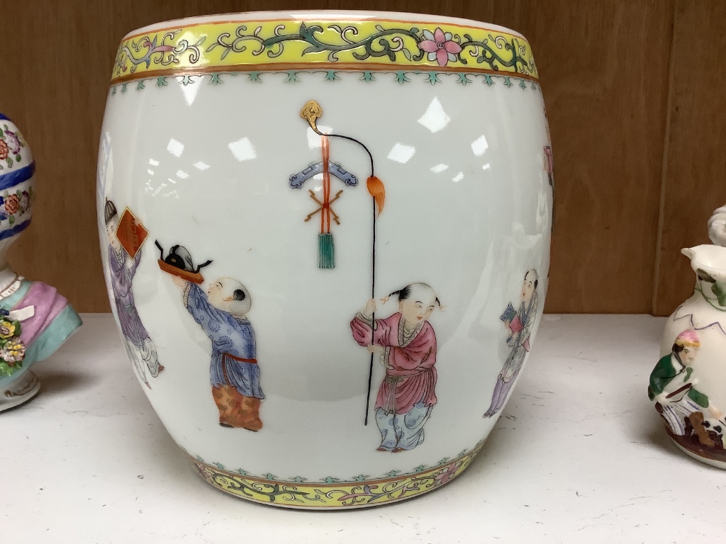 A Chinese famille rose 'Boys' jar, 16cm high